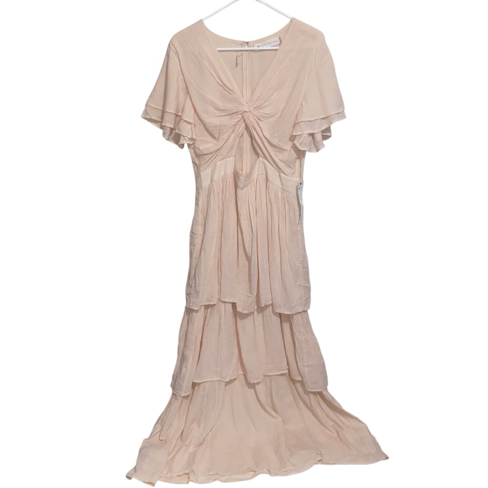 Happy X Nature Dress Womens Size 14 Kate Hudson Cottagecore Tiered Maxi Boho NWT